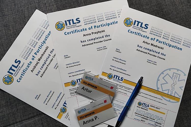 Międzynarodowy certyfikat ITLS - TRS Artur Mądracki