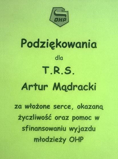 Dyplom - OHP - TRS Artur Mądracki